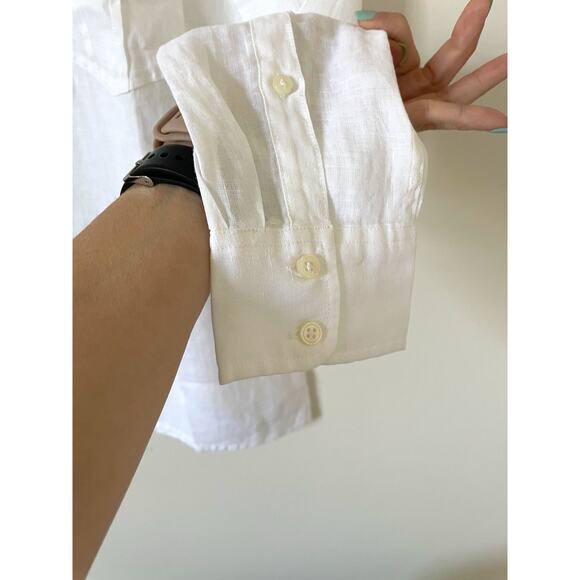 UNTUCKit Linen Cotton Button Down Long Sleeve Shirt White Size 16 Plus NEW - Picture 5 of 9